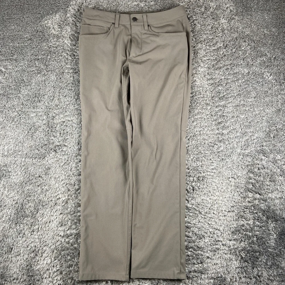 Lululemon ABC Classic Warpstreme Pant Men 29x30 Khaki Technical Trouser Chino
